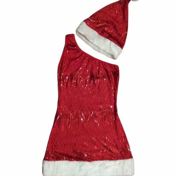 Leg Avenue Ms Sexy in Sequins Holiday Christmas Costume Mrs Claus Holiday - Picture 8 of 12